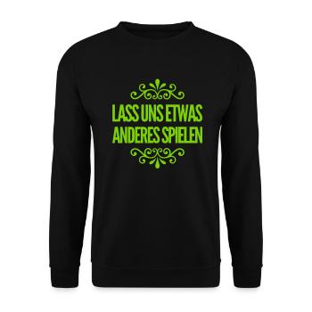 was können wir noch spielen - Unisex Pullover - Schwarz - Vorne - Alina (178cm) & Michal (187cm)