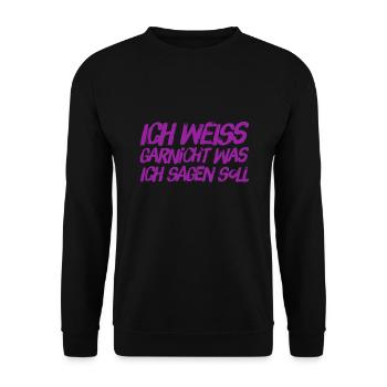 mir fehlen die Worte - Unisex Pullover - Schwarz - Vorne - Alina (178cm) & Michal (187cm)