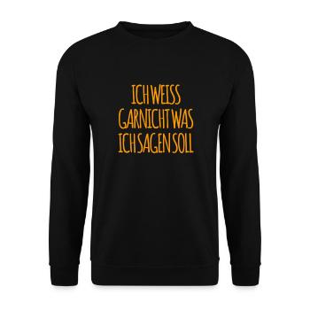 da fehlen einem die Worte - Unisex Pullover - Schwarz - Vorne - Alina (178cm) & Michal (187cm)