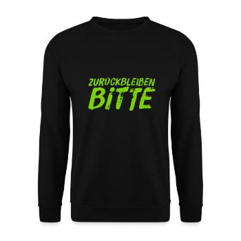 zurückbleiben bitte - Unisex Pullover - Schwarz - Vorne - Alina (178cm) & Michal (187cm)