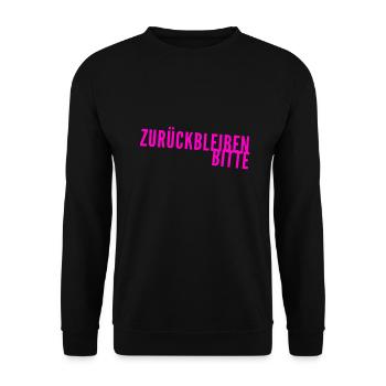 seien sie vorsichtig - Unisex Pullover - Schwarz - Vorne - Alina (178cm) & Michal (187cm)