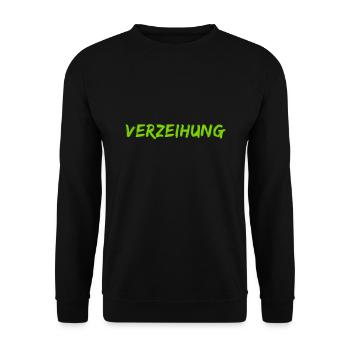 bitte vergib mir - Unisex Pullover - Schwarz - Vorne - Alina (178cm) & Michal (187cm)
