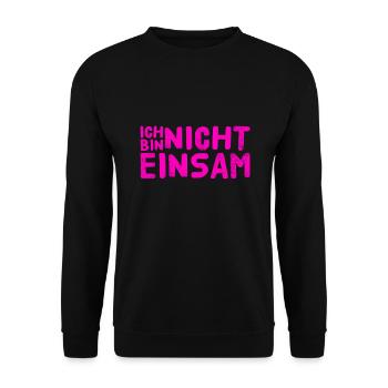 nie wieder einsam - Unisex Pullover - Schwarz - Vorne - Alina (178cm) & Michal (187cm)