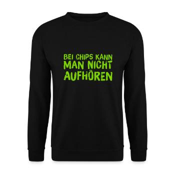 Chips gehen immer - Unisex Pullover - Schwarz - Vorne - Alina (178cm) & Michal (187cm)
