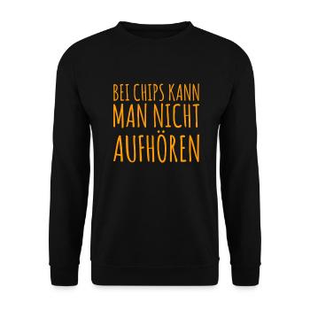 ich liebe Chips - Unisex Pullover - Schwarz - Vorne - Alina (178cm) & Michal (187cm)