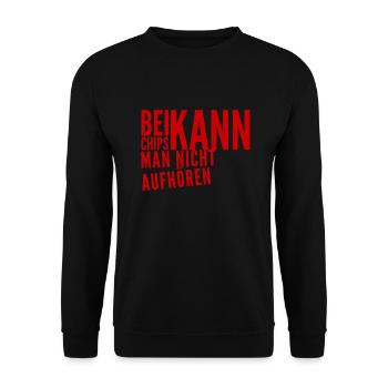 ich steh auf Chips - Unisex Pullover - Schwarz - Vorne - Alina (178cm) & Michal (187cm)