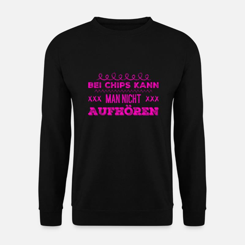 Chips müssen sein - Unisex Pullover - Schwarz