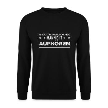 Chips sind super - Unisex Pullover - Schwarz - Vorne - Alina (178cm) & Michal (187cm)