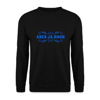 klar doch - Unisex Pullover - Schwarz - Vorne - Alina (178cm) & Michal (187cm)