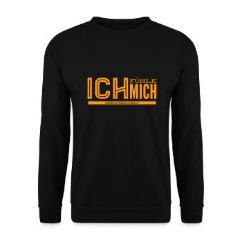 geschmeichelt - Unisex Pullover - Schwarz - Vorne - Alina (178cm) & Michal (187cm)
