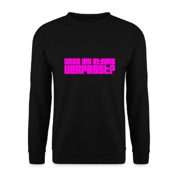 Wurde etwas verpasst? - Unisex Pullover - Schwarz - Vorne - Alina (178cm) & Michal (187cm)