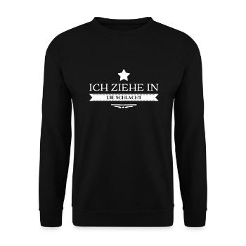 in die Schlacht ziehen - Unisex Pullover - Schwarz - Vorne - Alina (178cm) & Michal (187cm)