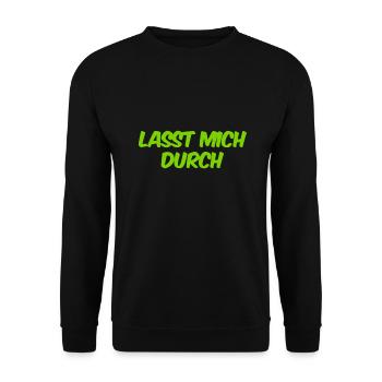 macht Platz - Unisex Pullover - Schwarz - Vorne - Alina (178cm) & Michal (187cm)