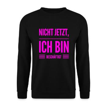ich habe gerade keine Zeit - Unisex Pullover - Schwarz - Vorne - Alina (178cm) & Michal (187cm)