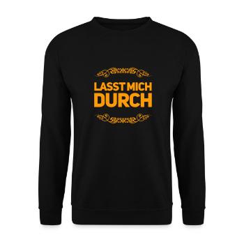 ich will durch - Unisex Pullover - Schwarz - Vorne - Alina (178cm) & Michal (187cm)