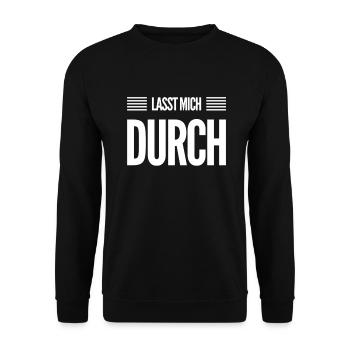macht Platz - Unisex Pullover - Schwarz - Vorne - Alina (178cm) & Michal (187cm)