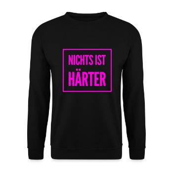 hart drauf - Unisex Pullover - Schwarz - Vorne - Alina (178cm) & Michal (187cm)