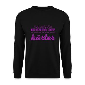 härter geht es kaum - Unisex Pullover - Schwarz - Vorne - Alina (178cm) & Michal (187cm)