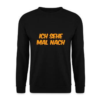 ich sehe mal nach - Unisex Pullover - Schwarz - Vorne - Alina (178cm) & Michal (187cm)