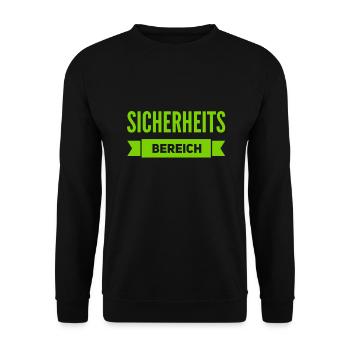 gesicherter Bereich - Unisex Pullover - Schwarz - Vorne - Alina (178cm) & Michal (187cm)