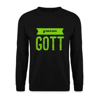 großer Gott - Unisex Pullover - Schwarz - Vorne - Alina (178cm) & Michal (187cm)