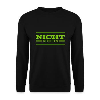 betreten ist nicht erlaubt - Unisex Pullover - Schwarz - Vorne - Alina (178cm) & Michal (187cm)