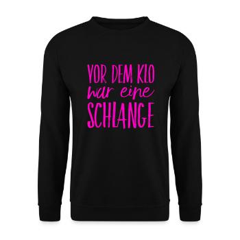 ich komme leider zu spät - Unisex Pullover - Schwarz - Vorne - Alina (178cm) & Michal (187cm)