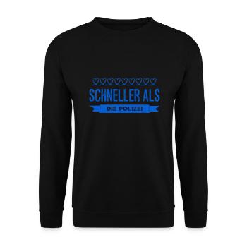die Polizei ist zu langsam - Unisex Pullover - Schwarz - Vorne - Alina (178cm) & Michal (187cm)
