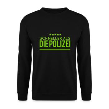 die Polizei abhängen - Unisex Pullover - Schwarz - Vorne - Alina (178cm) & Michal (187cm)