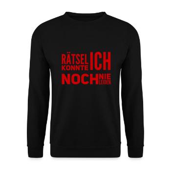 Rätsel sind nicht mein Ding - Unisex Pullover - Schwarz - Vorne - Alina (178cm) & Michal (187cm)