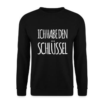 ich besitze den Schlüssel - Unisex Pullover - Schwarz - Vorne - Alina (178cm) & Michal (187cm)
