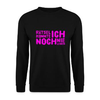 bloß keine Rätsel - Unisex Pullover - Schwarz - Vorne - Alina (178cm) & Michal (187cm)