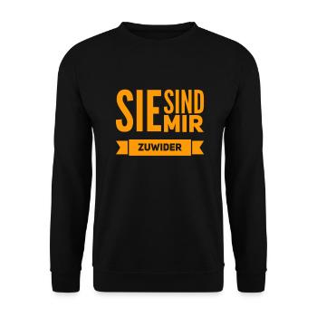 sie sind mir zuwieder - Unisex Pullover - Schwarz - Vorne - Alina (178cm) & Michal (187cm)