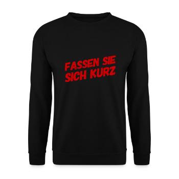 weniger ist mehr - Unisex Pullover - Schwarz - Vorne - Alina (178cm) & Michal (187cm)