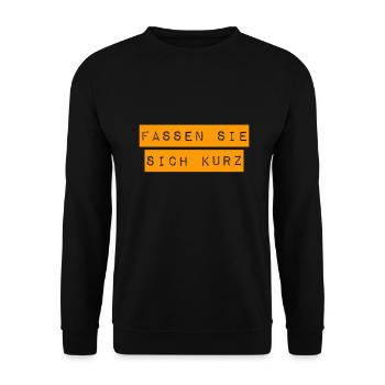 reden sie wenig - Unisex Pullover - Schwarz - Vorne - Alina (178cm) & Michal (187cm)