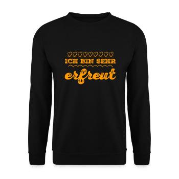 die Freude ist auf meiner Seite - Unisex Pullover - Schwarz - Vorne - Alina (178cm) & Michal (187cm)