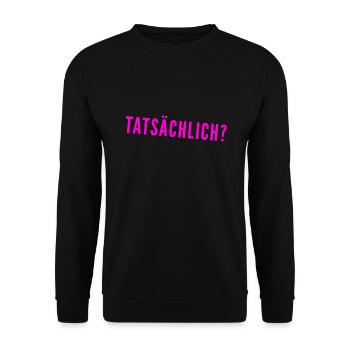 bist du dir sicher? - Unisex Pullover - Schwarz - Vorne - Alina (178cm) & Michal (187cm)