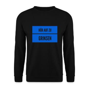 lass das grinsen - Unisex Pullover - Schwarz - Vorne - Alina (178cm) & Michal (187cm)