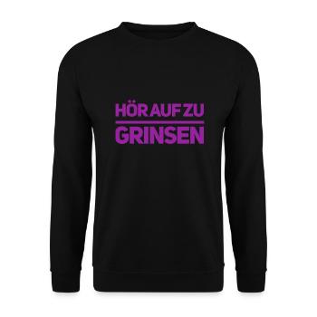 stop das grinsen - Unisex Pullover - Schwarz - Vorne - Alina (178cm) & Michal (187cm)