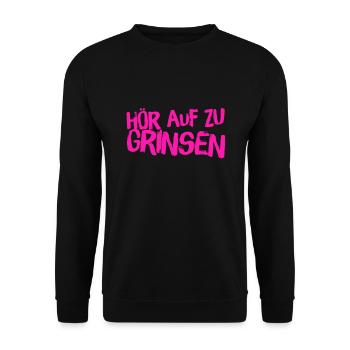 hör auf zu lachen - Unisex Pullover - Schwarz - Vorne - Alina (178cm) & Michal (187cm)