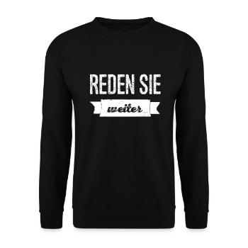 reden sie weiter - Unisex Pullover - Schwarz - Vorne - Alina (178cm) & Michal (187cm)