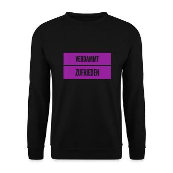 ich führe ein zufriedenes Leben - Unisex Pullover - Schwarz - Vorne - Alina (178cm) & Michal (187cm)
