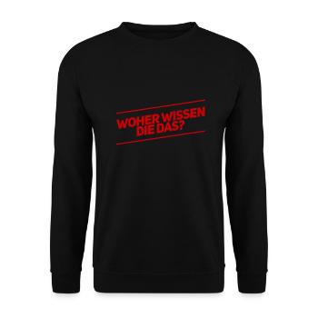 das sollten die nicht wissen - Unisex Pullover - Schwarz - Vorne - Alina (178cm) & Michal (187cm)