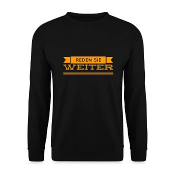 was sie sagen ist spannend - Unisex Pullover - Schwarz - Vorne - Alina (178cm) & Michal (187cm)