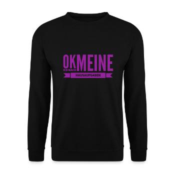 Zeit für Hausaufgaben - Unisex Pullover - Schwarz - Vorne - Alina (178cm) & Michal (187cm)