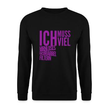 es wird viel Blödsinn erzählt - Unisex Pullover - Schwarz - Vorne - Alina (178cm) & Michal (187cm)