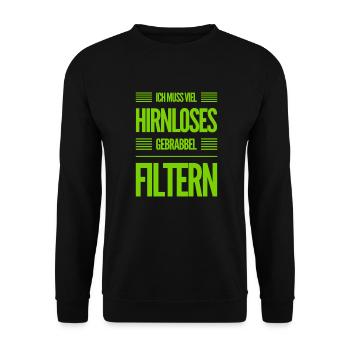 viele reden Unsinn - Unisex Pullover - Schwarz - Vorne - Alina (178cm) & Michal (187cm)