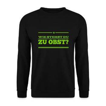 magst Du Obst - Unisex Pullover - Schwarz - Vorne - Alina (178cm) & Michal (187cm)