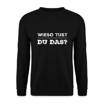 was sind dein Beweggründe? - Unisex Pullover - Schwarz - Vorne - Alina (178cm) & Michal (187cm)
