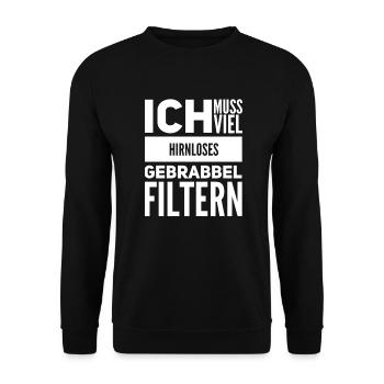 vielen kann man nicht zuhören - Unisex Pullover - Schwarz - Vorne - Alina (178cm) & Michal (187cm)
